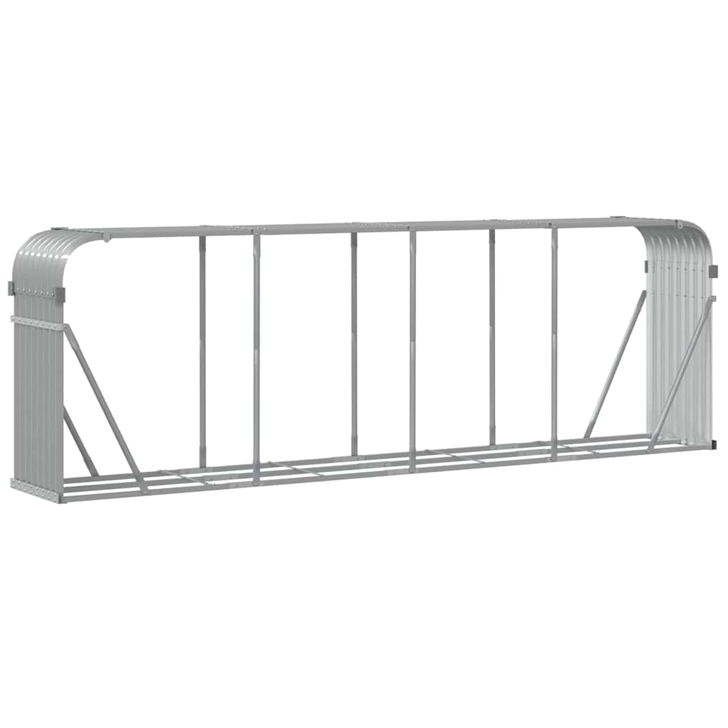 Portalegna Grigio Chiaro 300x45x100 cm Acciaio Zincato