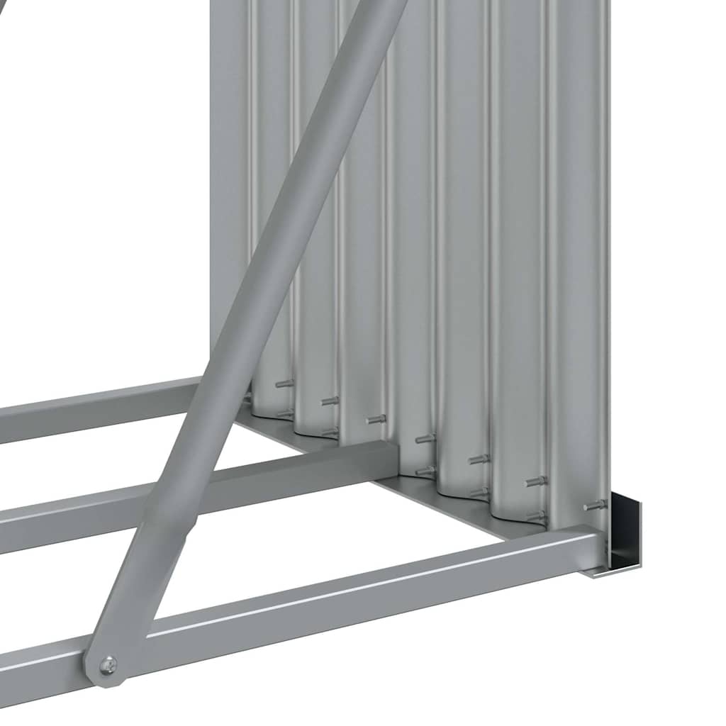 Portalegna Grigio Chiaro 300x45x100 cm Acciaio Zincato