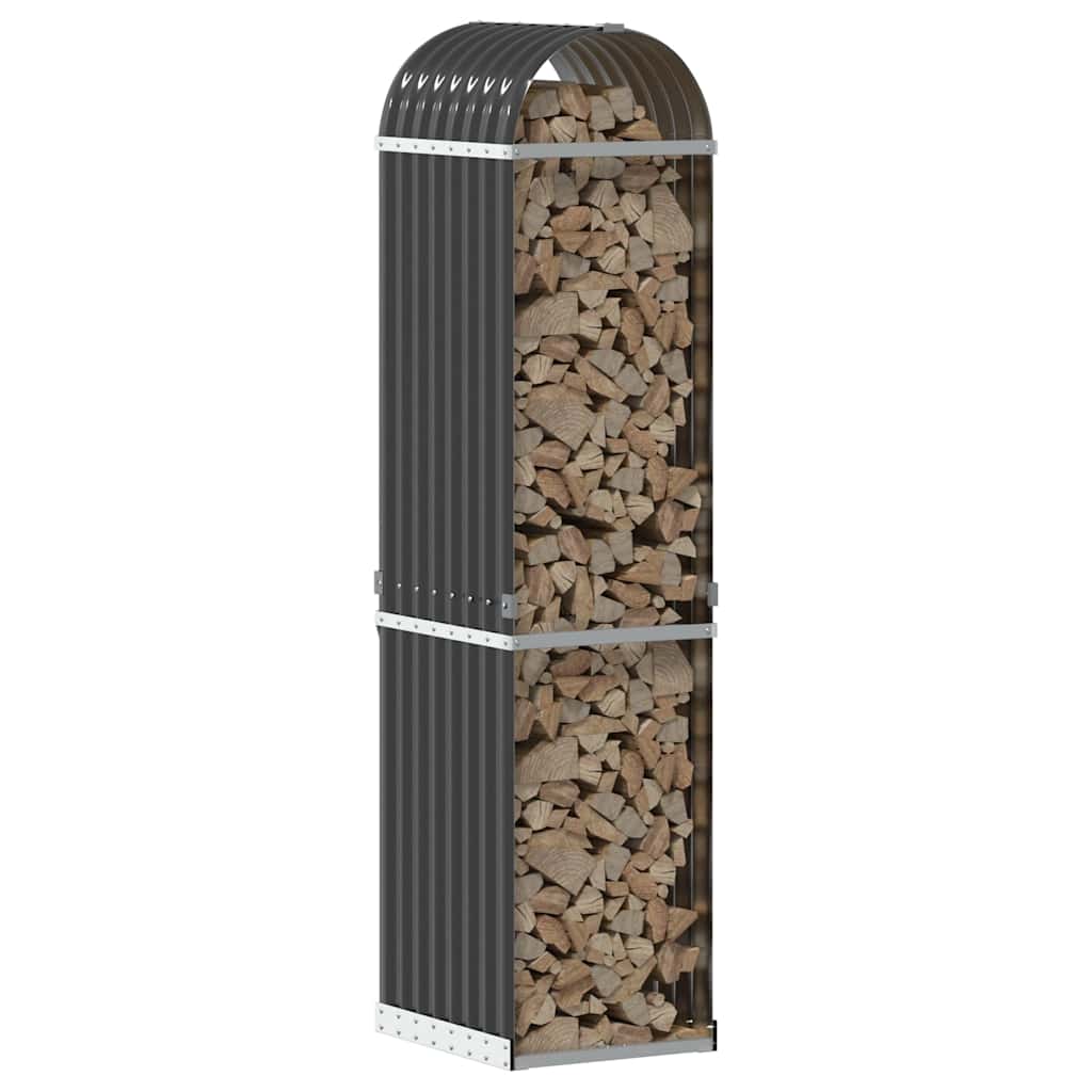 Portalegna Antracite 40x45x170 cm Acciaio Zincato