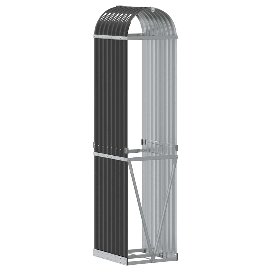 Portalegna Antracite 40x45x170 cm Acciaio Zincato