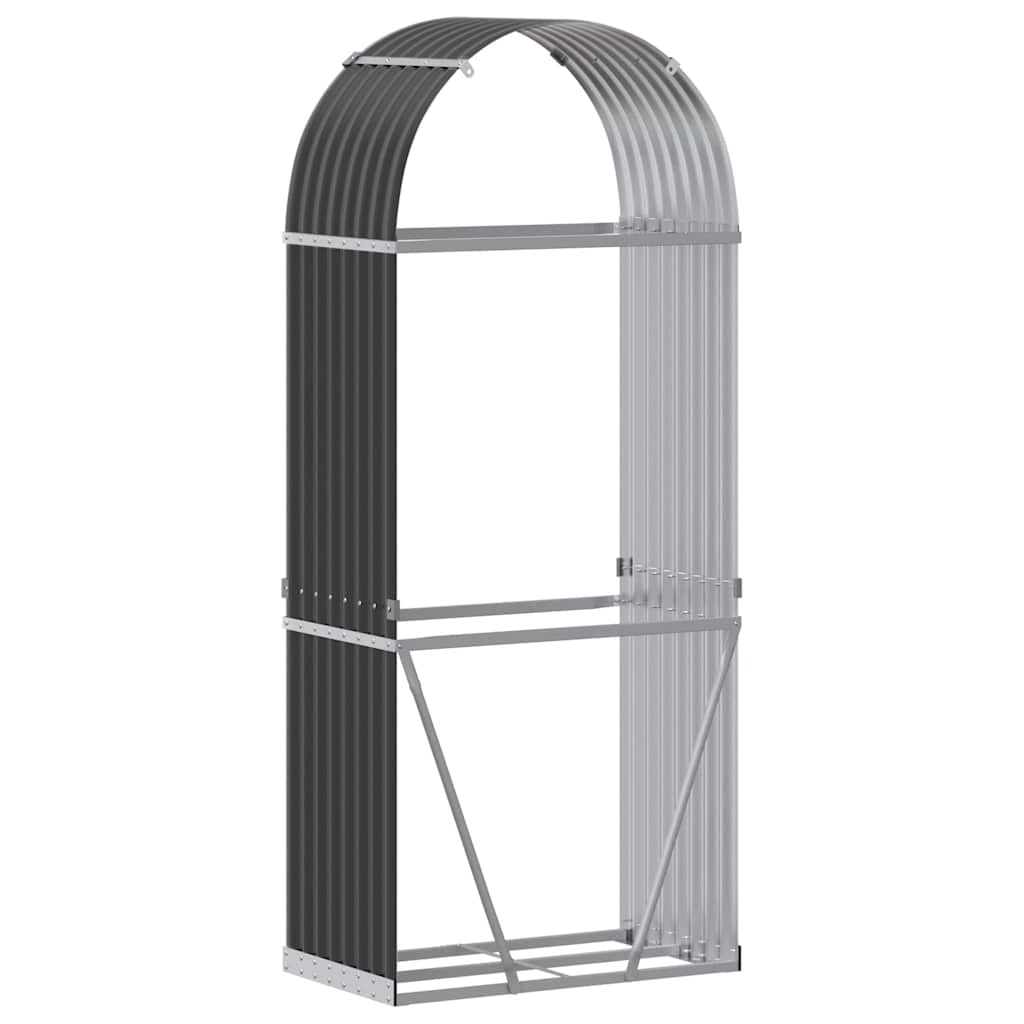 Portalegna Antracite 80x45x190 cm Acciaio Zincato