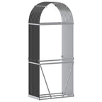 Portalegna Antracite 80x45x190 cm Acciaio Zincato