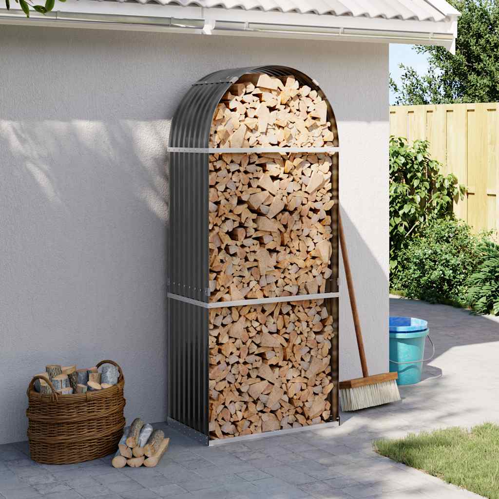 Portalegna Antracite 80x45x190 cm Acciaio Zincato