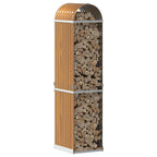 Portaceppi Effetto Legno 40x45x170 cm in Acciaio Zincato