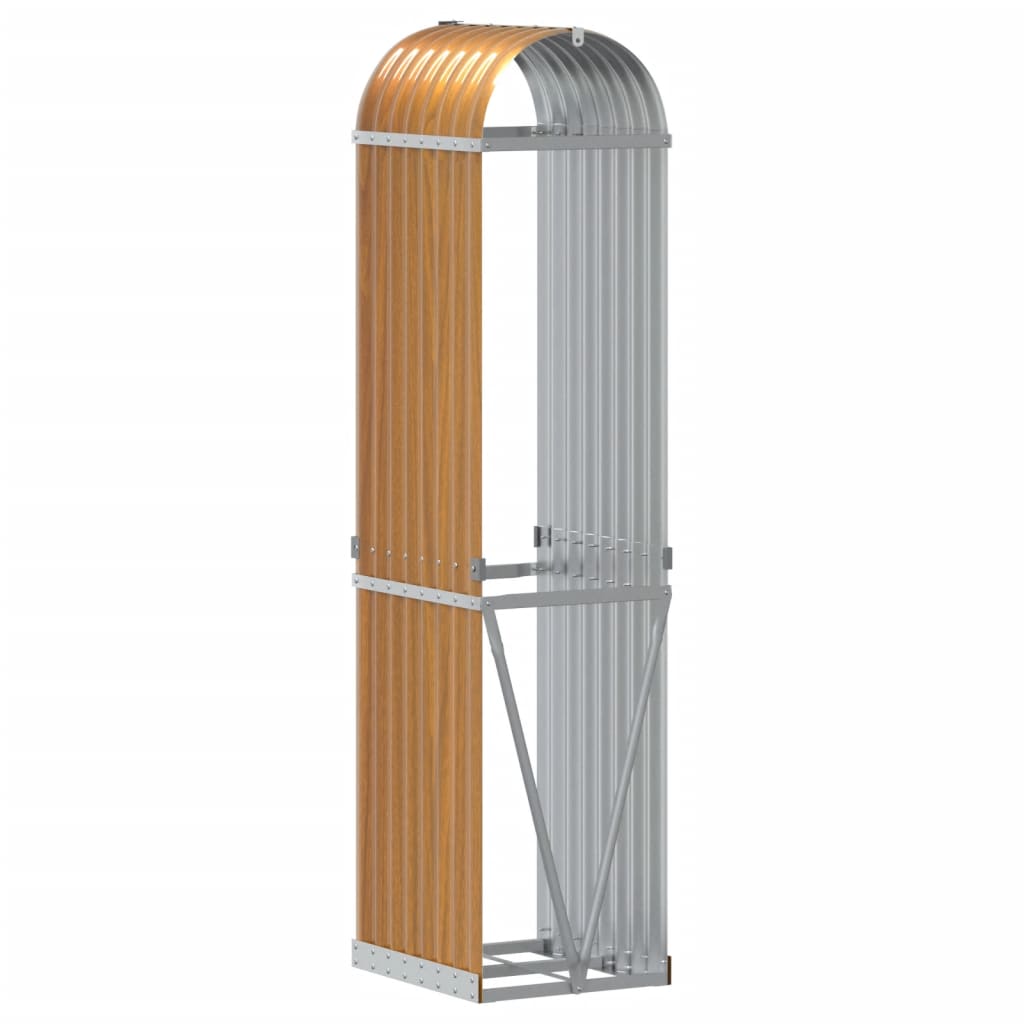 Portaceppi Effetto Legno 40x45x170 cm in Acciaio Zincato