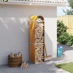 Portaceppi Effetto Legno 40x45x170 cm in Acciaio Zincato