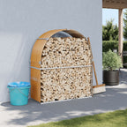Portaceppi Effetto Legno 120x45x140 cm in Acciaio Zincato