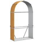 Portaceppi Effetto Legno 120x45x210 cm in Acciaio Zincato