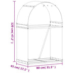 Portaceppi Argento 80x45x120 cm in Acciaio Zincato