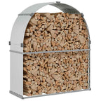 Portaceppi Argento 120x45x140 cm in Acciaio Zincato