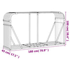 Portaceppi Argento 180x45x100 cm in Acciaio Zincato