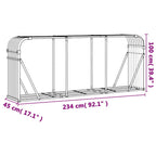 Portaceppi Argento 234x45x100 cm in Acciaio Zincato
