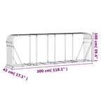 Portaceppi Argento 300x45x100 cm in Acciaio Zincato