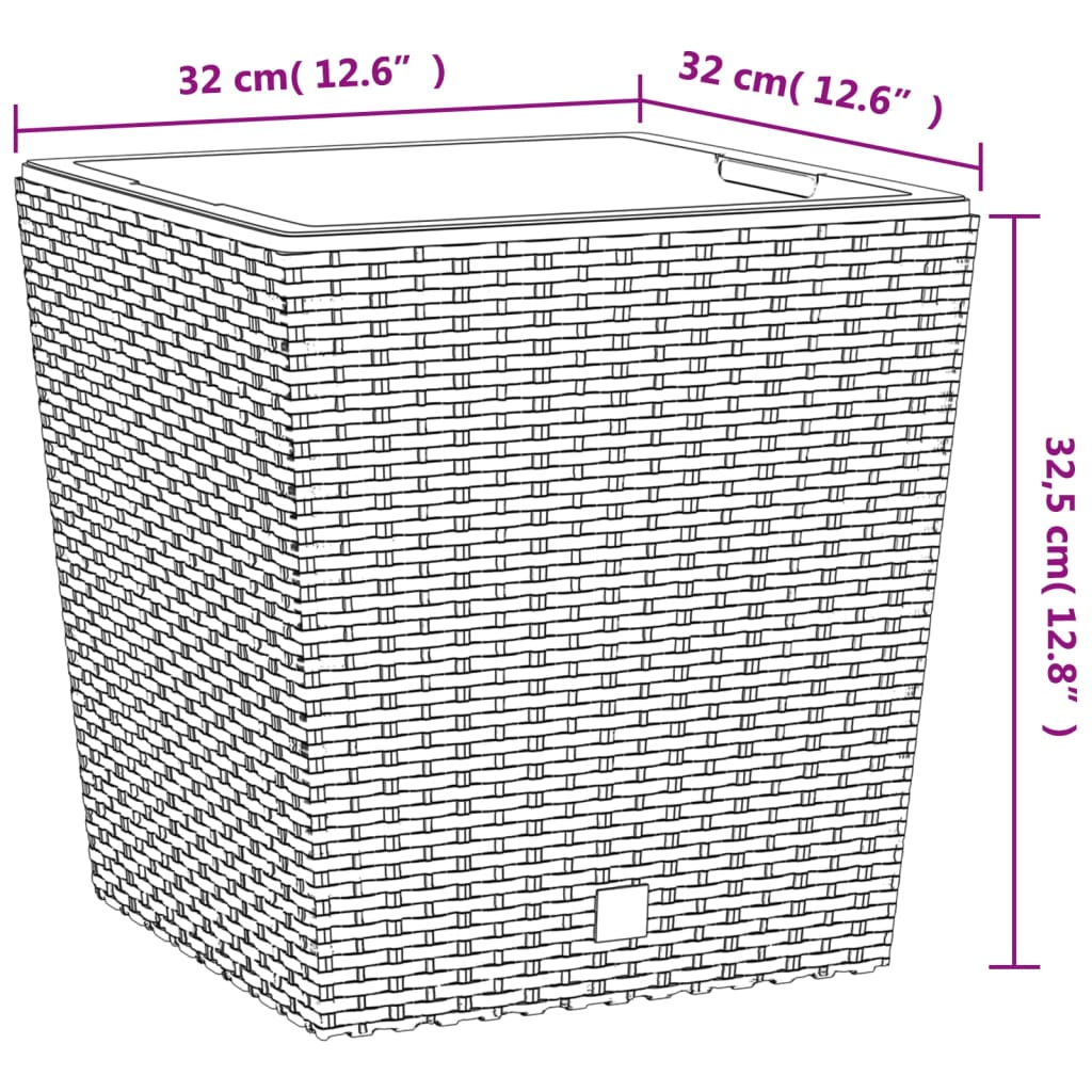 Fioriera con Interno Rimovibile Bianca 21 / 32 L PP Rattan