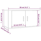 Mobili Porta TV a Parete 2 pz Grigio Sonoma 80x34,5x40 cm