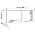 Mobili Porta TV a Parete 3 pz Bianco 100x34,5x40 cm