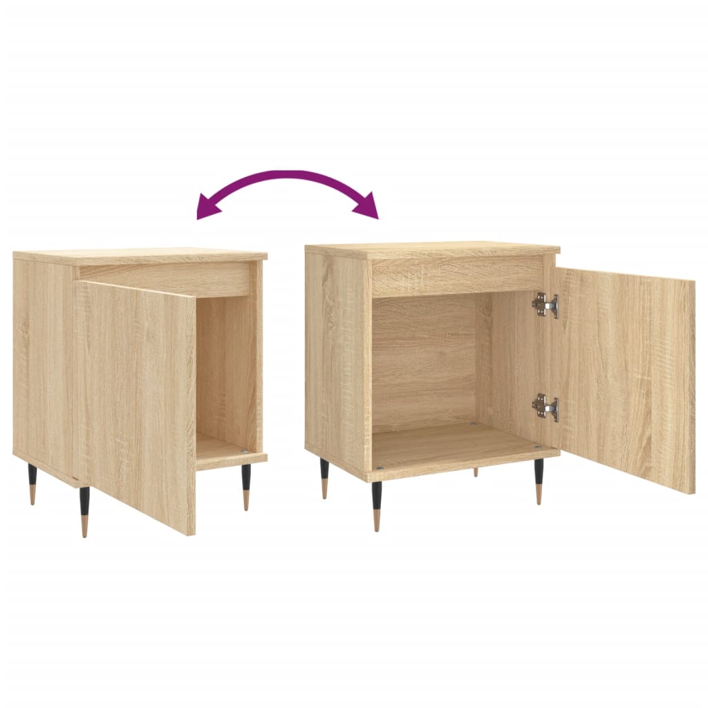 Comodini 2 pz Rovere Sonoma 40x30x50 cm in Legno Multistrato