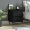 Comodino Nero 40x35x50 cm in Legno Multistrato