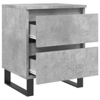 Comodino Grigio Cemento 40x35x50 cm in Legno Multistrato