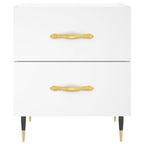Comodini 2 pz Bianchi 40x35x47,5 cm in Legno Multistrato