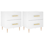 Comodini 2 pz Bianchi 40x35x47,5 cm in Legno Multistrato