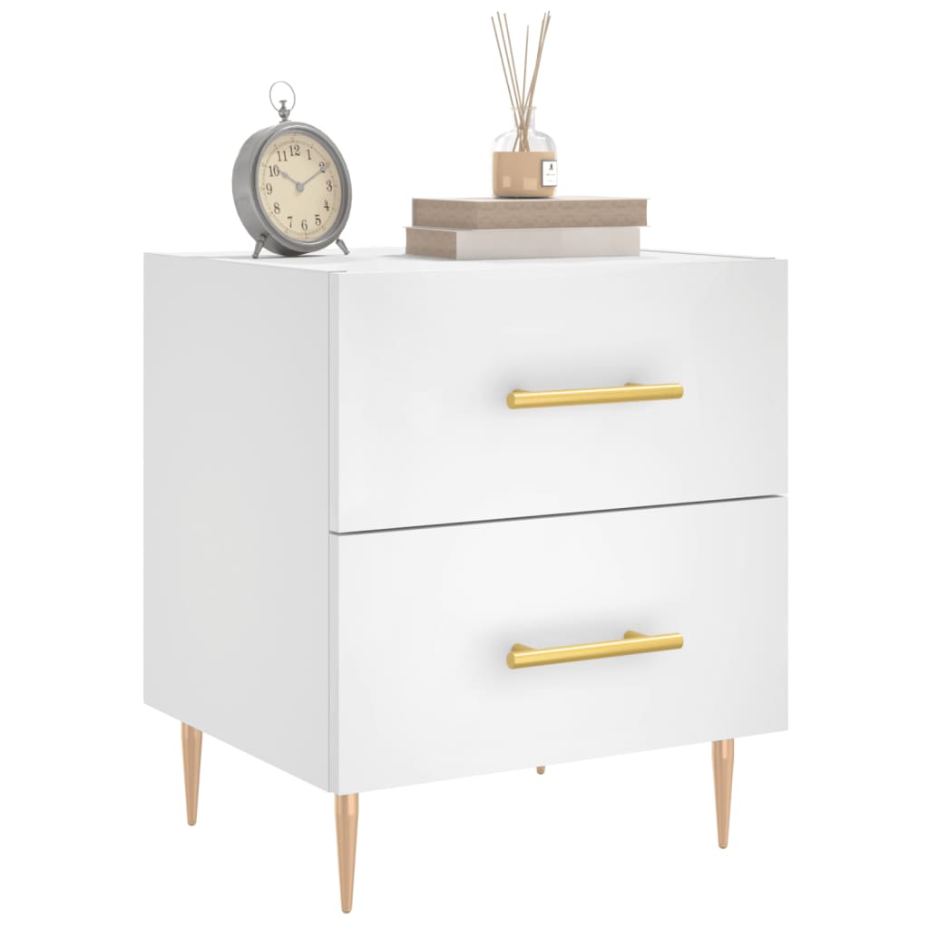 Comodini 2 pz Bianchi 40x35x47,5 cm in Legno Multistrato