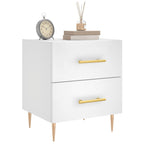 Comodini 2 pz Bianchi 40x35x47,5 cm in Legno Multistrato