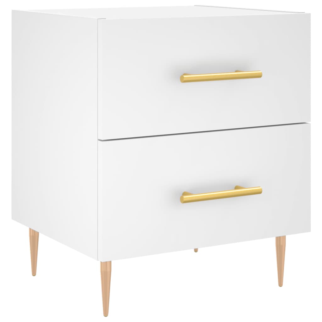 Comodini 2 pz Bianchi 40x35x47,5 cm in Legno Multistrato