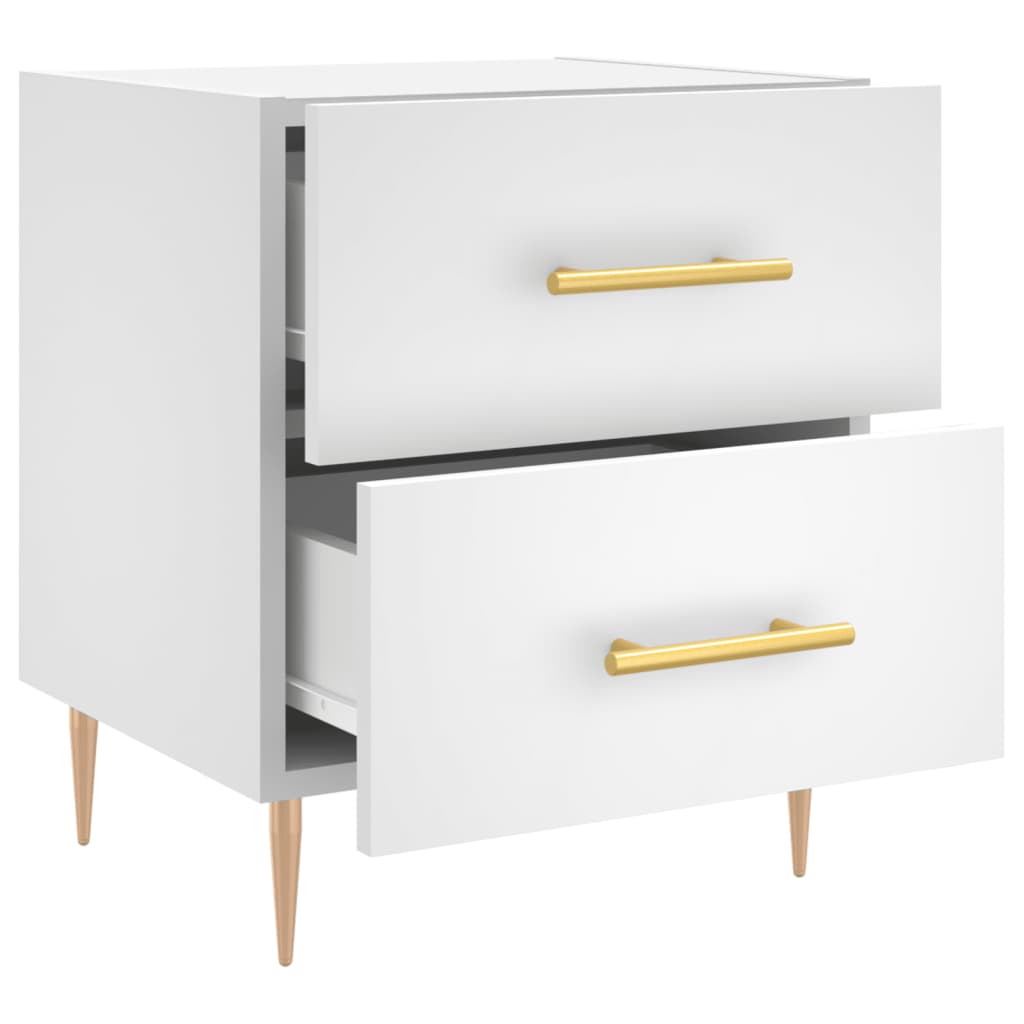 Comodini 2 pz Bianchi 40x35x47,5 cm in Legno Multistrato