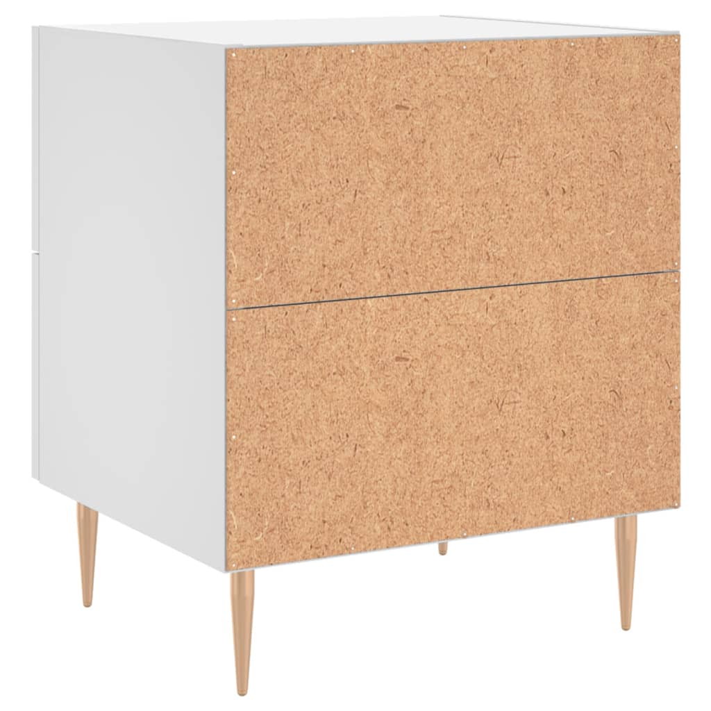 Comodini 2 pz Bianchi 40x35x47,5 cm in Legno Multistrato
