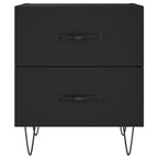 Comodini 2 pz Neri 40x35x47,5 cm in Legno Multistrato