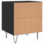Comodini 2 pz Neri 40x35x47,5 cm in Legno Multistrato