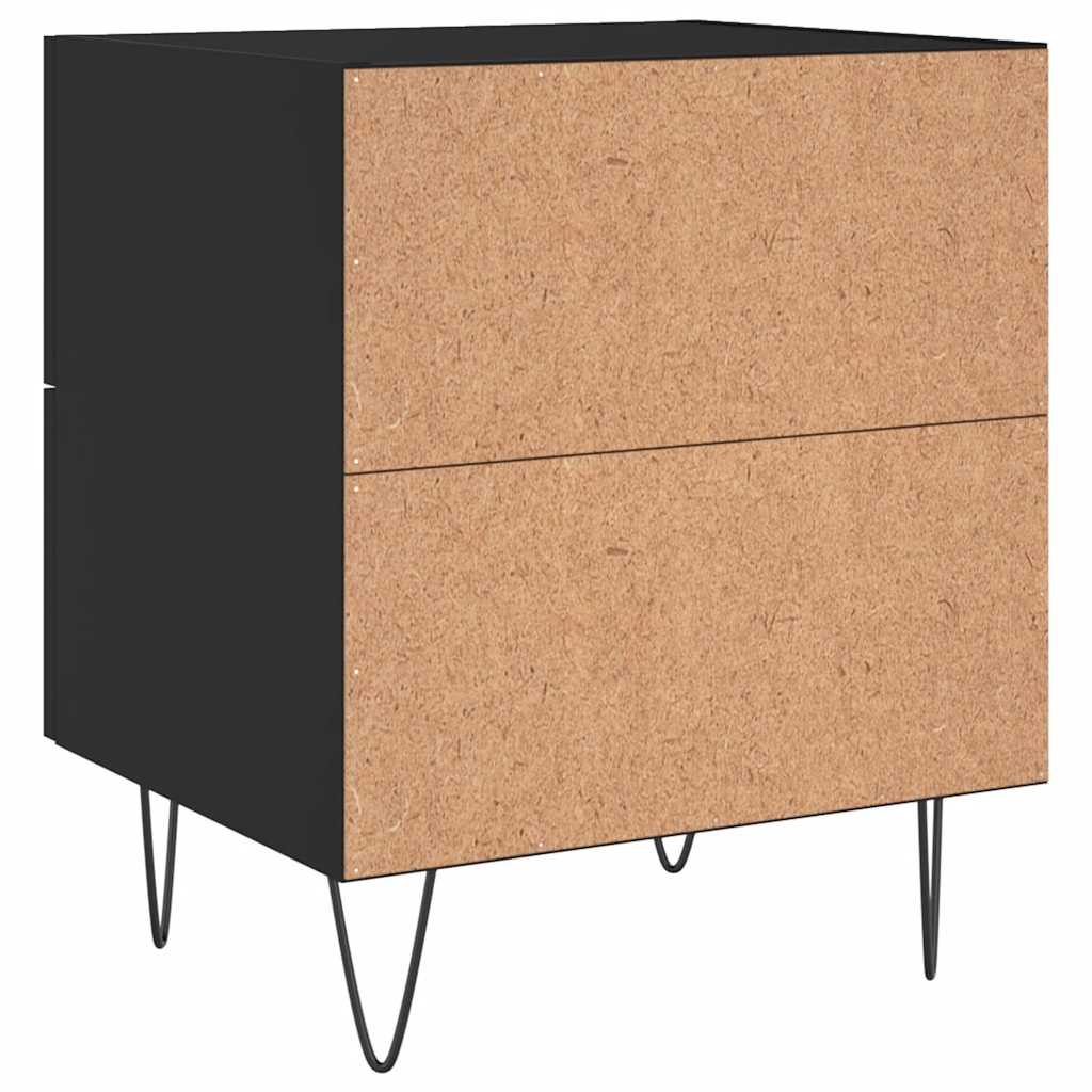 Comodini 2 pz Neri 40x35x47,5 cm in Legno Multistrato