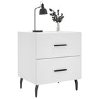 Comodini 2 pz Bianchi 40x35x47,5 cm in Legno Multistrato