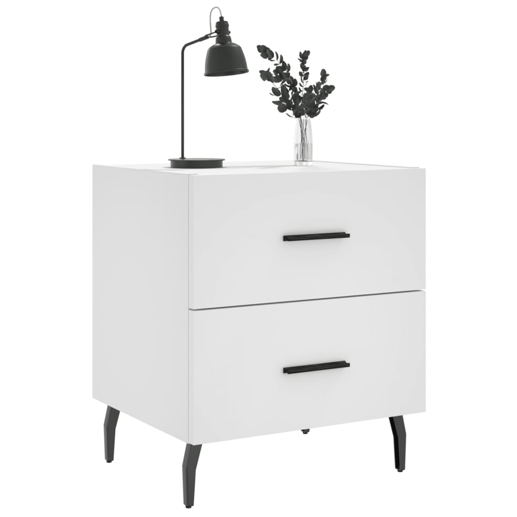 Comodini 2 pz Bianchi 40x35x47,5 cm in Legno Multistrato