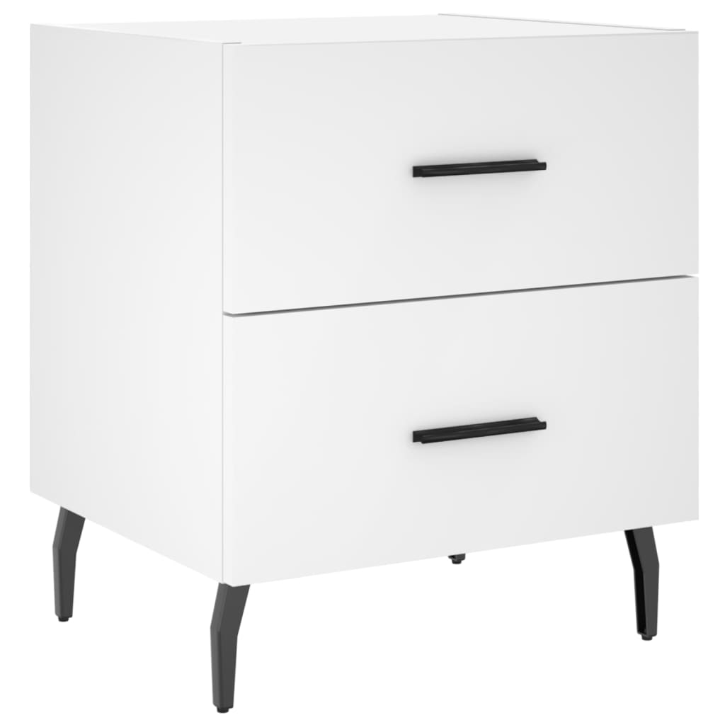 Comodini 2 pz Bianchi 40x35x47,5 cm in Legno Multistrato
