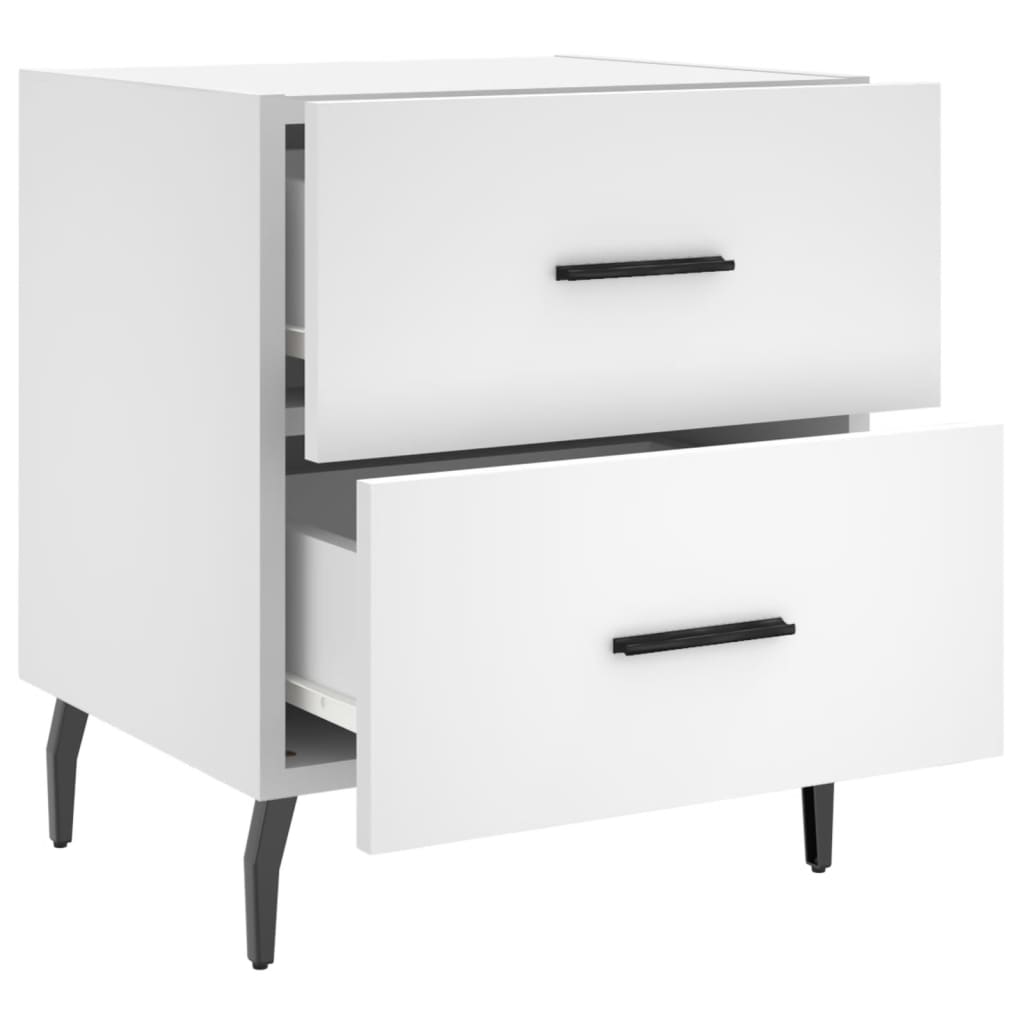 Comodini 2 pz Bianchi 40x35x47,5 cm in Legno Multistrato