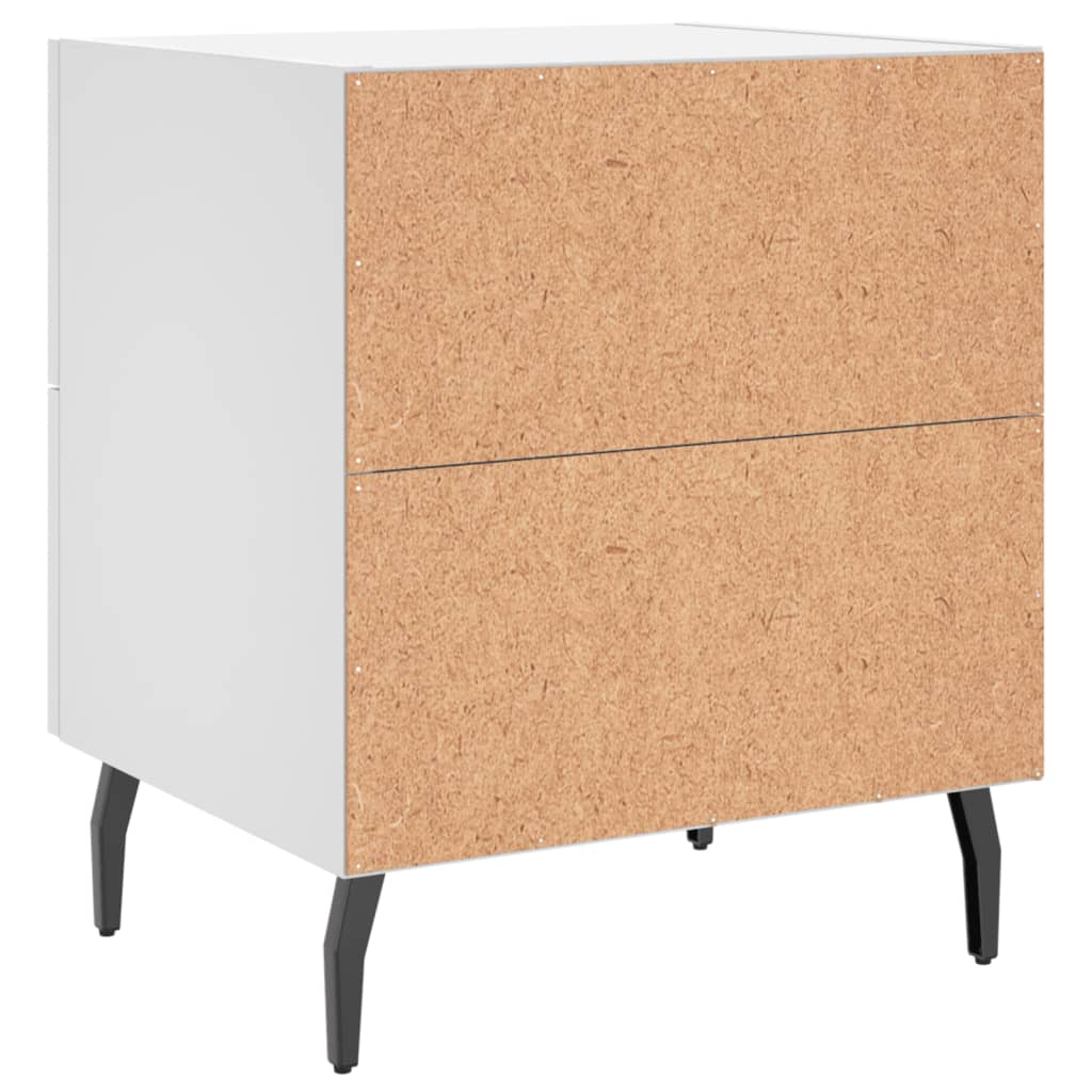 Comodini 2 pz Bianchi 40x35x47,5 cm in Legno Multistrato