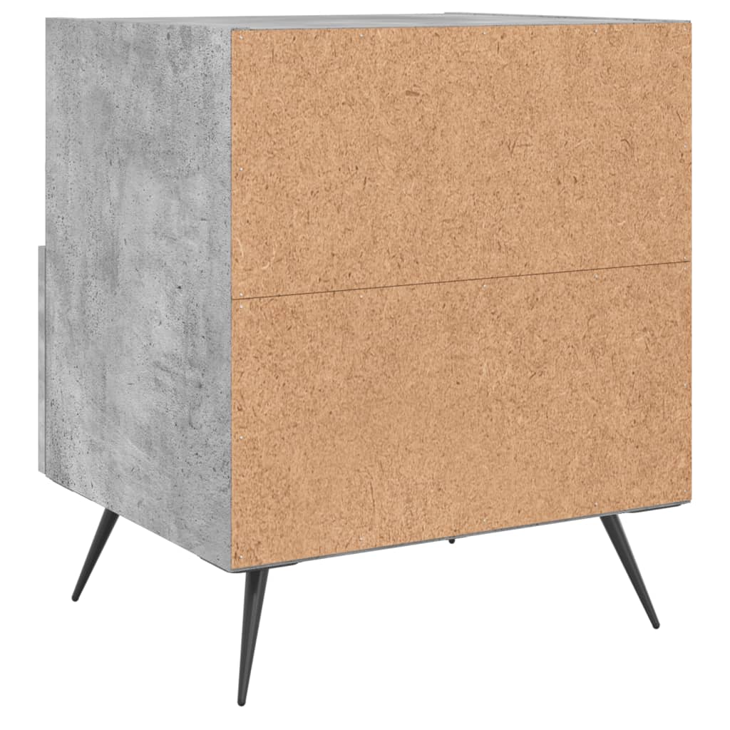 Comodini 2 pz Grigio Cemento 40x35x47,5 cm in Legno Multistrato