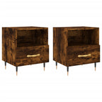 Comodini 2 pz Rovere Fumo 40x35x47,5 cm in Legno Multistrato