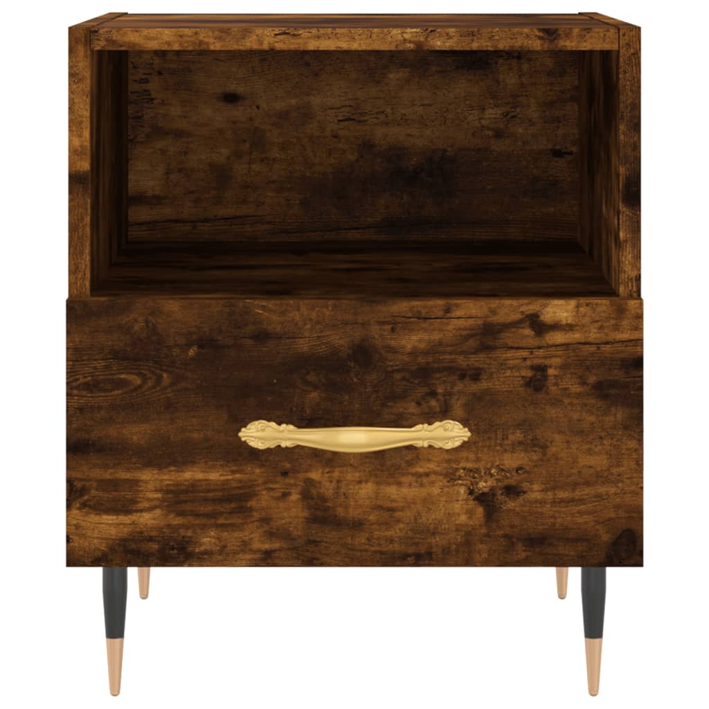 Comodini 2 pz Rovere Fumo 40x35x47,5 cm in Legno Multistrato