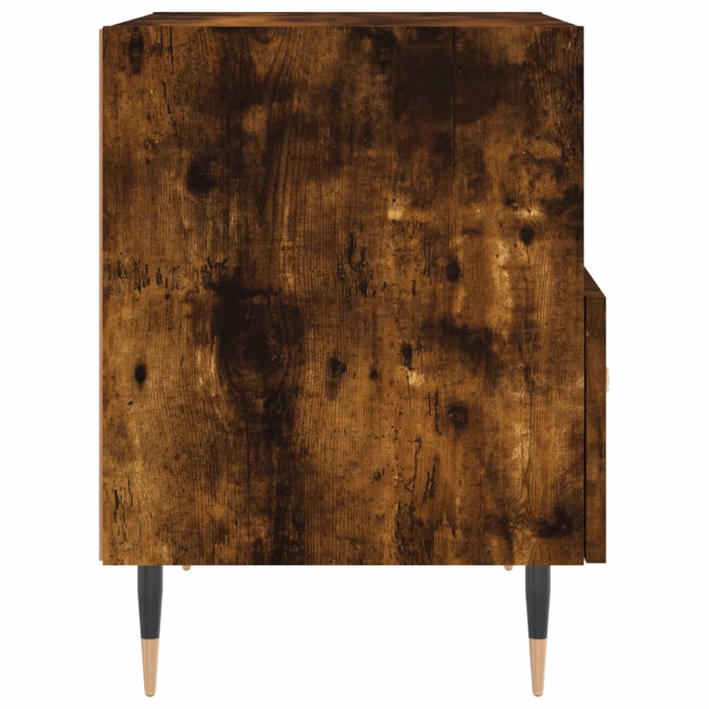 Comodini 2 pz Rovere Fumo 40x35x47,5 cm in Legno Multistrato