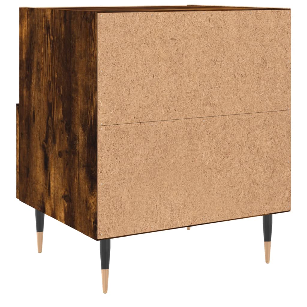 Comodini 2 pz Rovere Fumo 40x35x47,5 cm in Legno Multistrato