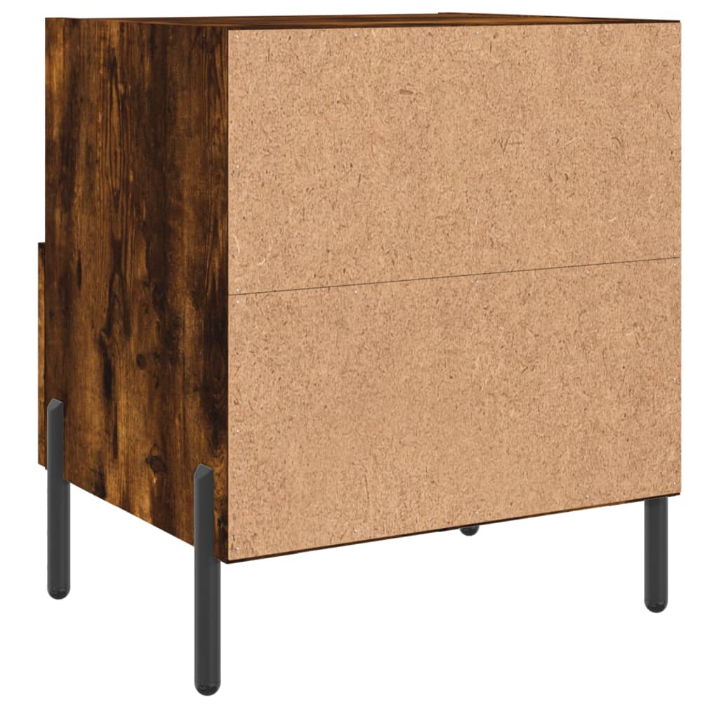 Comodini 2 pz Rovere Fumo 40x35x47,5 cm in Legno Multistrato