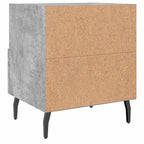 Comodini 2 pz Grigio Cemento 40x35x47,5 cm in Legno Multistrato