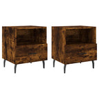 Comodini 2 pz Rovere Fumo 40x35x47,5 cm in Legno Multistrato