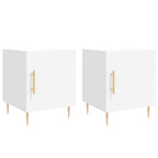 Comodini 2 pz Bianchi 40x40x50 cm in Legno Multistrato