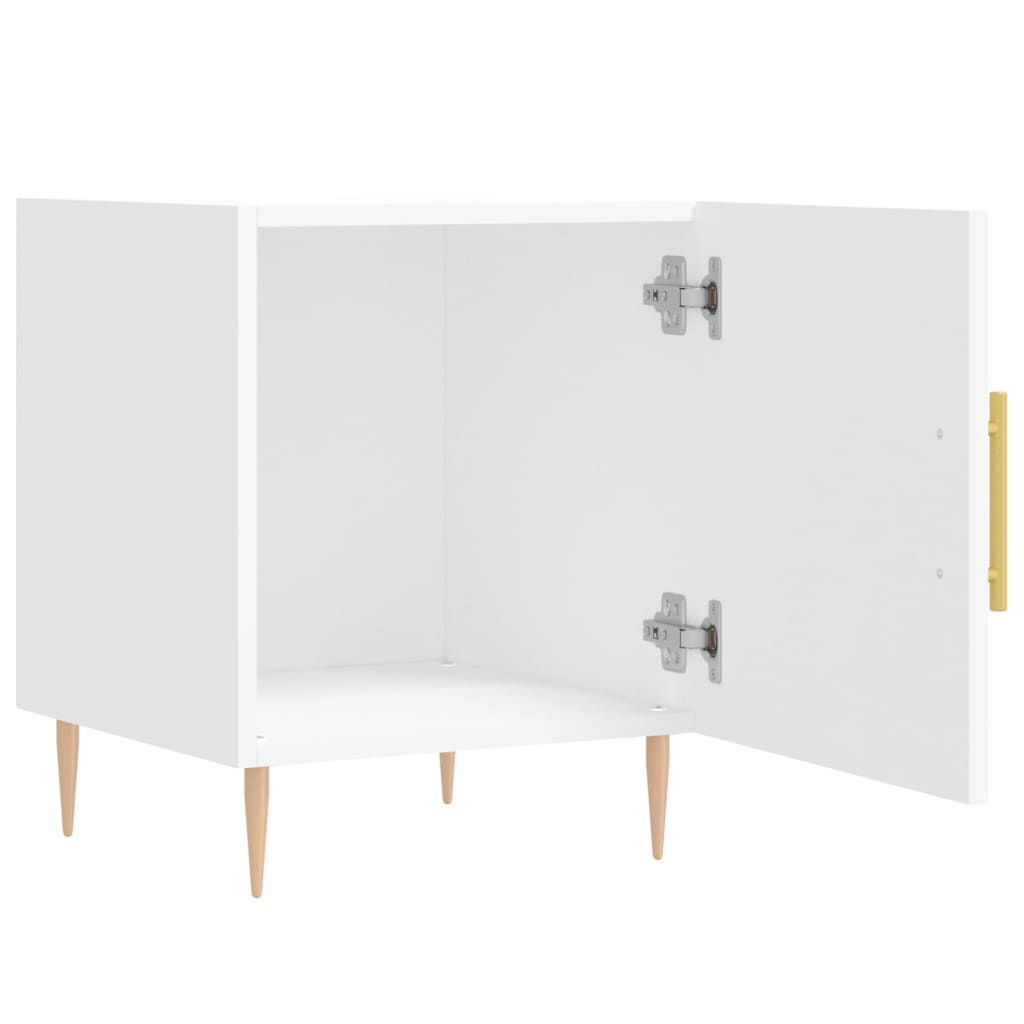 Comodini 2 pz Bianchi 40x40x50 cm in Legno Multistrato