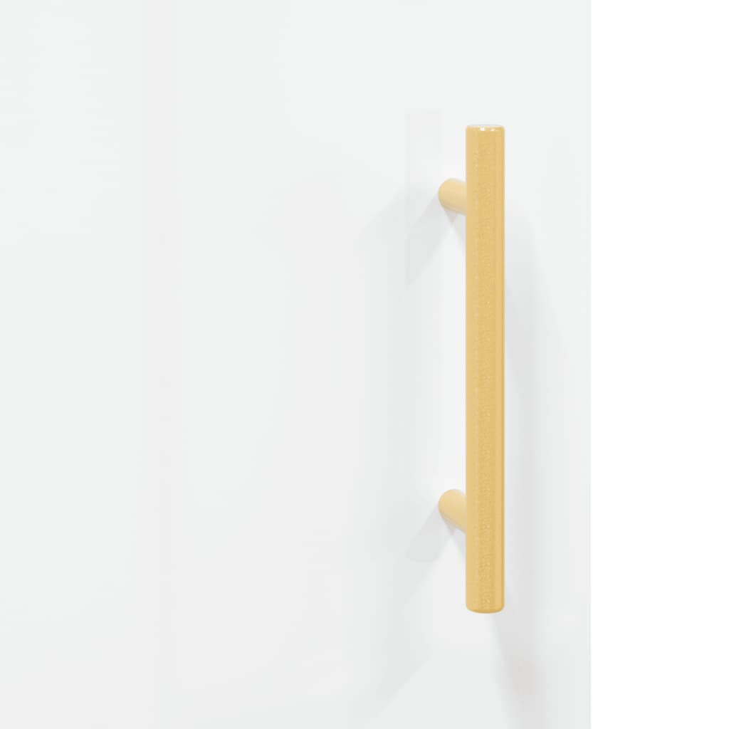 Comodini 2 pz Bianco Lucido 40x40x50 cm in Legno Multistrato