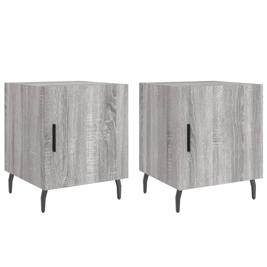 Comodini 2 pz Grigio Sonoma 40x40x50 cm in Legno Multistrato